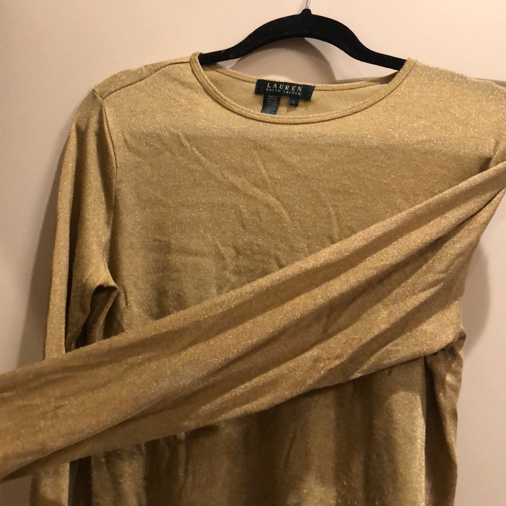 Ralph Lauren vintage gold long sleeve blouse